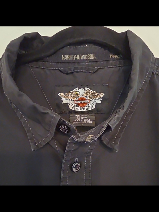 Harley-Davidson Other - Harley-Davidson Black Men’s Casual Button-Down Shirt with Embroidered Logo